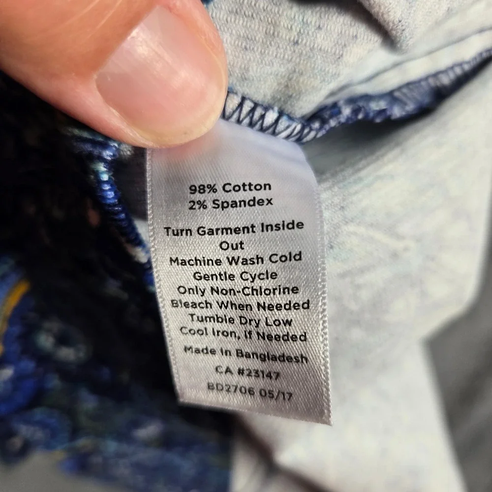 Talbots Petites Blue Paisley Corduroy Mini Skirt Womens 2P Cotton Blend